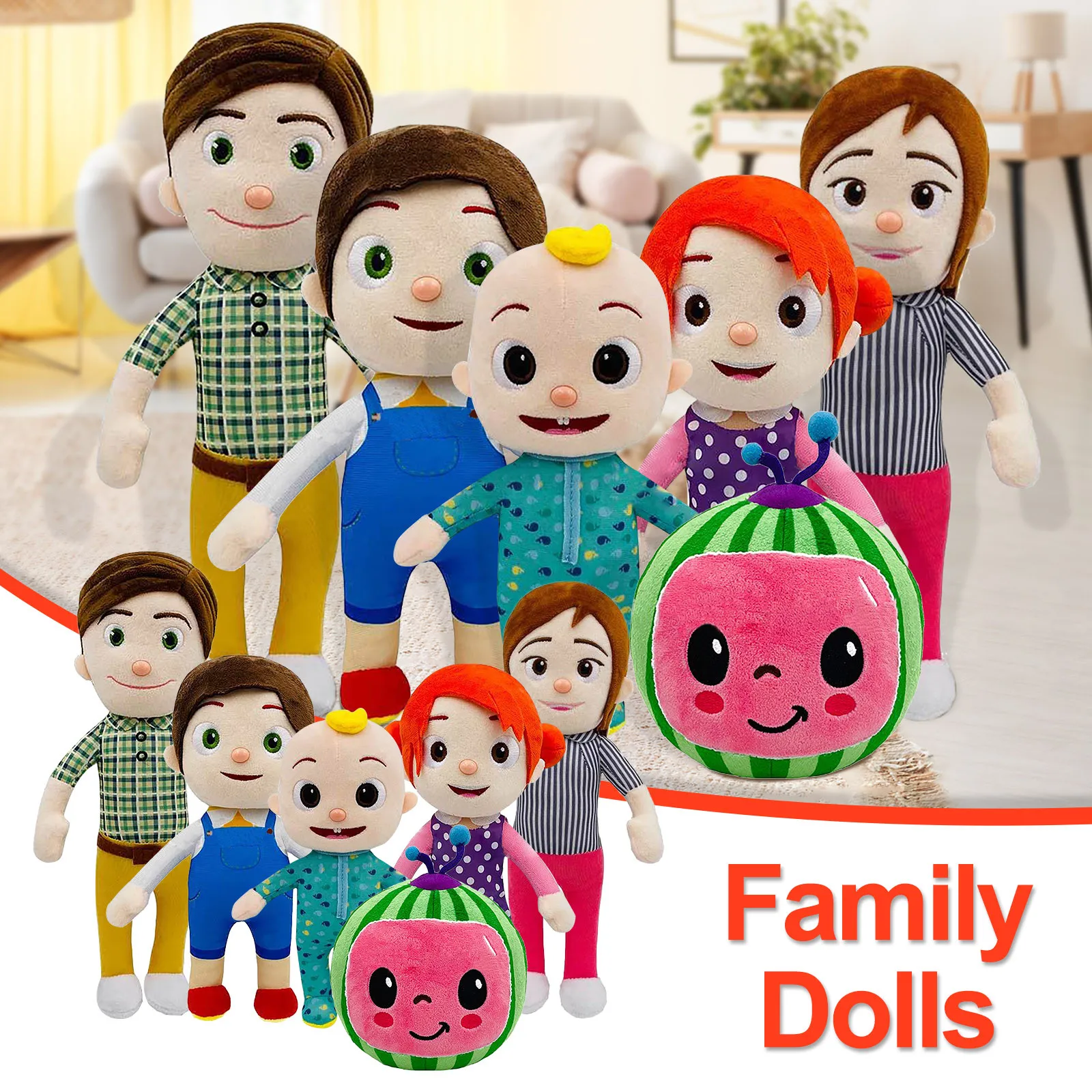 

Cocomelon Plush Toy Soft Family Cocomelon JJ Sister Brother Daddy Mummy Stuffed Doll Educational Toys For Children Gift