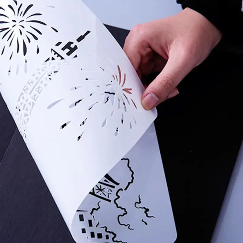 

5pcs/set Tower Sailboat Drawing Template Stencil Painting Embossing Scrapbooking