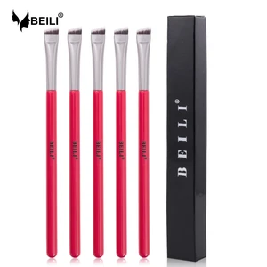 Кисти для макияжа BEILI, 5 шт., подводка для глаз из синтетического ворса, натуральный козий ворс, тени для век, кисти для макияжа
