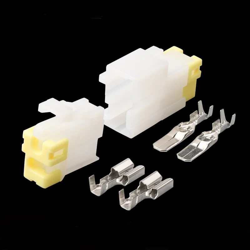 100 комплектов, 2 контакта, 2 P, мужской, женский, белый пластиковый адаптер для кабеля, автомобильный разъем, фотоэлемент для автомобиля/21
