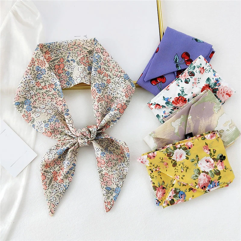 

New Fashion Women Neck Scarf Silk Small Scarves Hair Scarf Cute Headband Long Ribbon For Bag Handle Neckerchief For Ladies 5x95