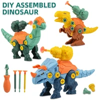 3pcs diy disassembly assembly dinosaur toy set screw nut combination assembling dinosaur educational toys for children xmas gift