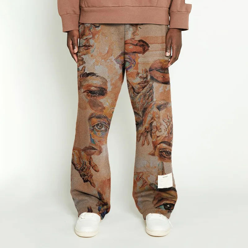 

Men Pants 2021 Autumn Fashion Print Medium Waist Loose Casual Pants Men Clothing High Street Trend La Ropa De Los Hombres