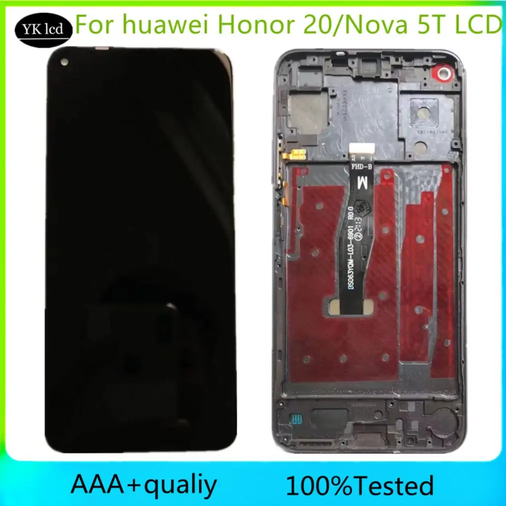 

ЖК-дисплей 6,26 дюйма для Huawei Honor 20, сенсорный экран, дигитайзер для Huawei YAL-L21, YAL-L61A, YAL-L71A, Nova 5T, запасные части для ЖК-дисплея