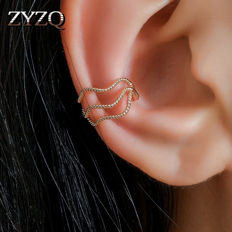 ZYZQ корейские Простые индивидуальные не проколотые серьги-гвоздики на цепочке
