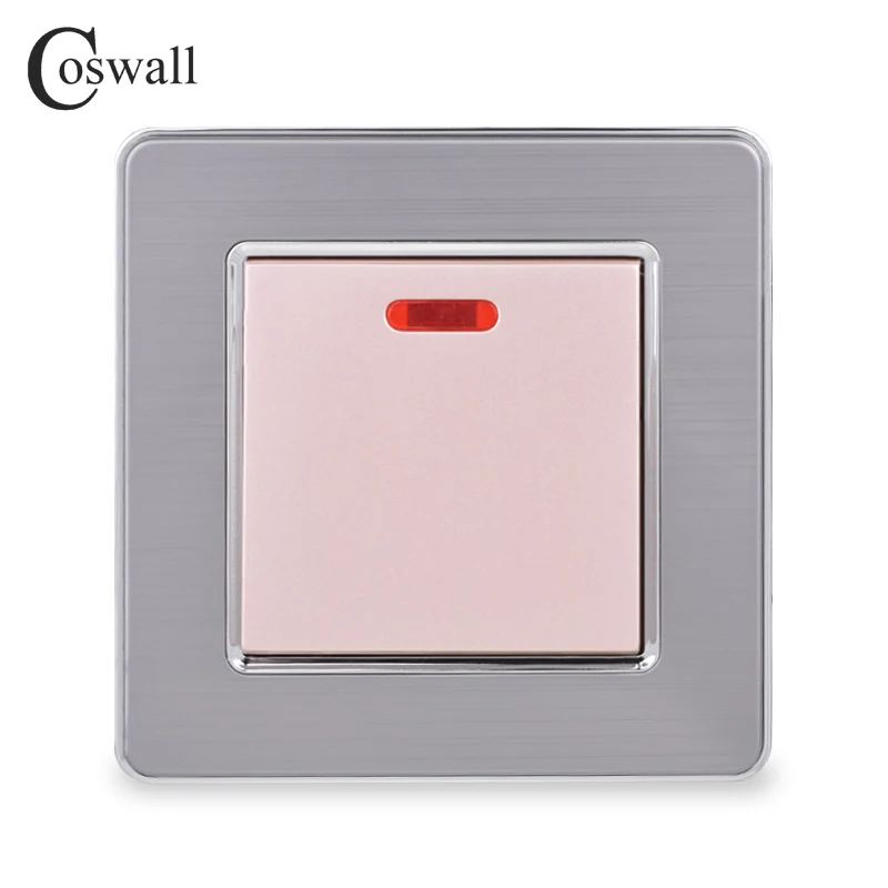 Gold COSWALL 20A роскошный переключатель с неоновым индикатором высокой мощности кухонный водонагреватель вкл/выкл настенный выключатель Кондиционер Переключатель - Цвет: Gold