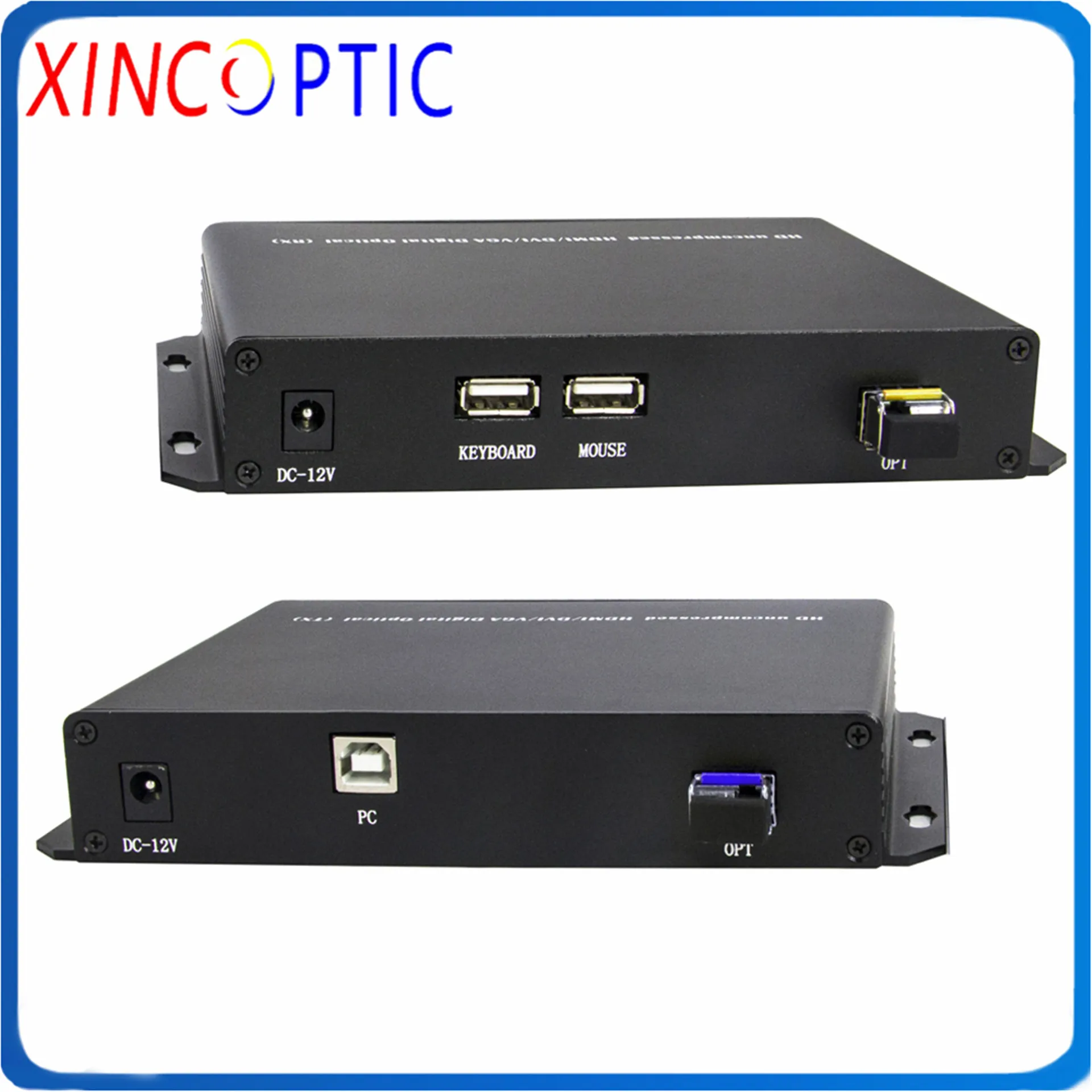 Оптоволоконный удлинитель DVI KVM 1080p 1-канальный + 1Ch прямой аудио RS232 видео