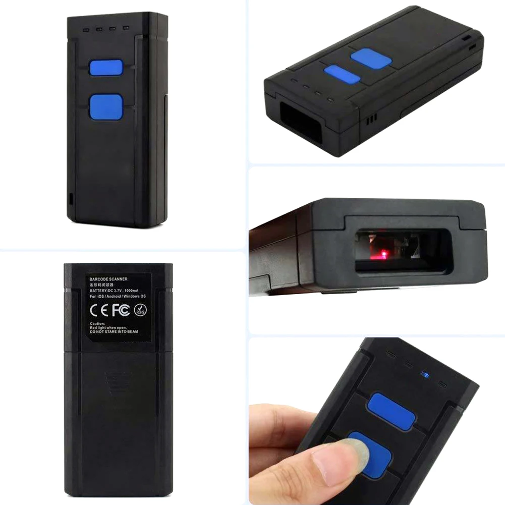 

3 In 1 Laser Bar Code Scanner One-dimensional Wireless Scanner Pocket Wireless Bluetooth Barcode Scanner for IOS Android Windows