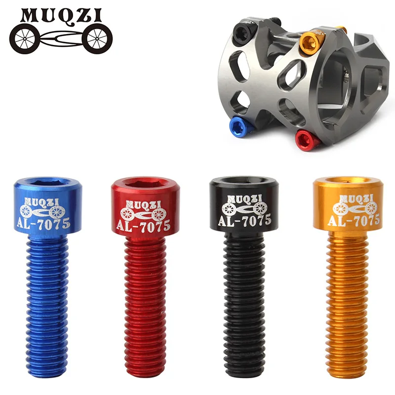 

MUQZI Bicycle Handlebar Stem Screw Aluminum Alloy M5*17Mm Mountain Road Fixed Gear Stem Riser Bolts