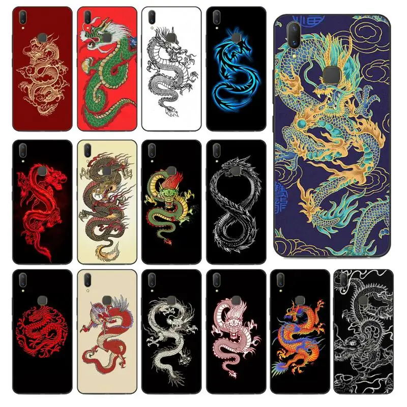 

YNDFCNB Fashion Animal Red Dragon Phone Case for vivo Y91C Y11 17 19 53 81 31 91 for Oppo a9 2020