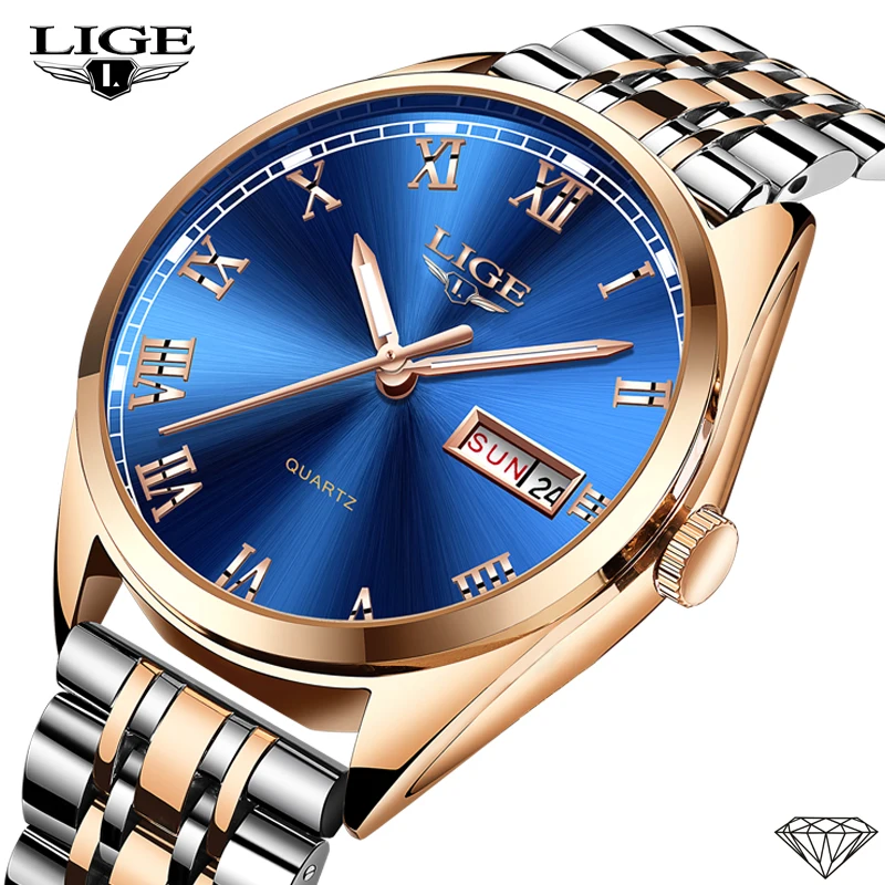 

2021 LIGE New Rose Gold Women Watch Business Quartz Watch Ladies Top Brand Luxury Female Wrist Watch Girl Clock Relogio Feminin