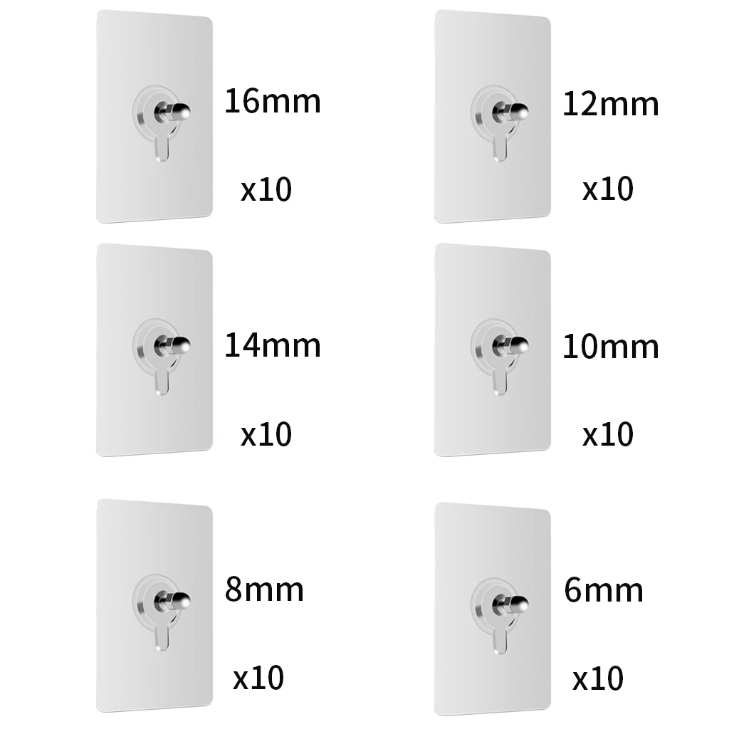 

10 Pieces Seamless Self Adhesive Nail Hook Screw Stickers Wall Mounting