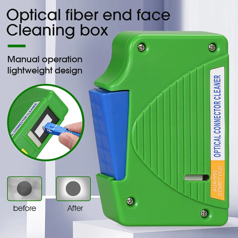 

COMPTYCO Fiber End Face Cleaning Box Fiber Wiping Tool Pigtail Cleaner Cassette Ftth Optic Fiber Cleaner Tools