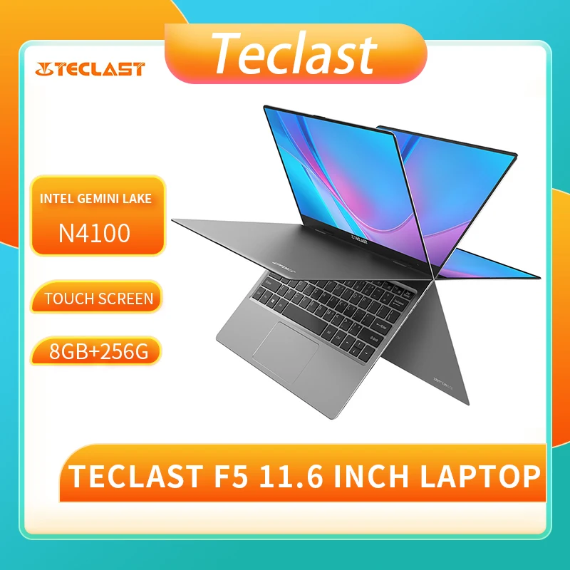 Ноутбук Teclast F5 11 6 "сенсорный экран Win10 8 ГБ ОЗУ 256 Гб SSD Intel Gemini Lake N4100 4 ядра 360