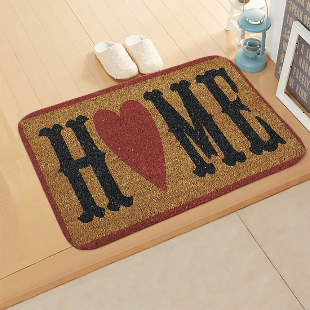 

Fleece Door Mat Letter Dog Printed Doormat Anti-slip Entrance Floor Mats for Bedroom Bathroom Vintage Carpet Rug 40x60cm