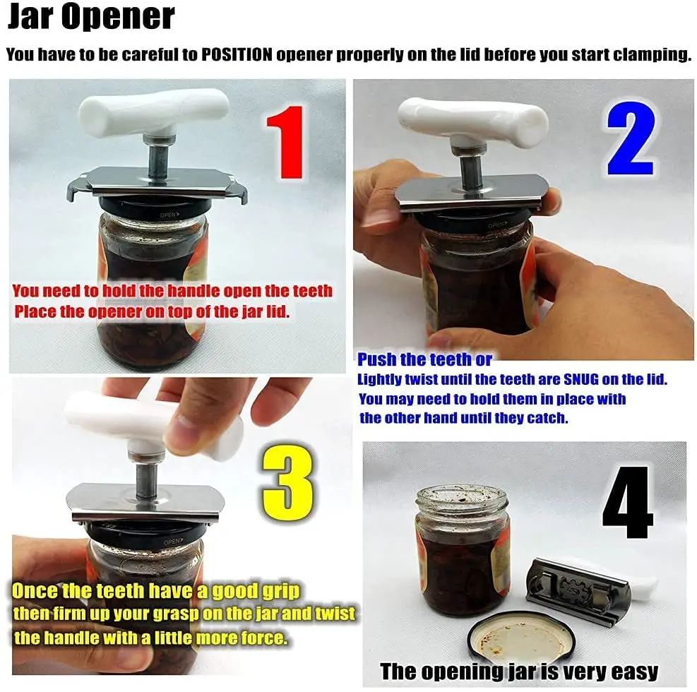 

Jar Opener Bottle Openers Waiters Corkscrew kit Stainless Steel Multifunctional Adjustable Kitchen Tool