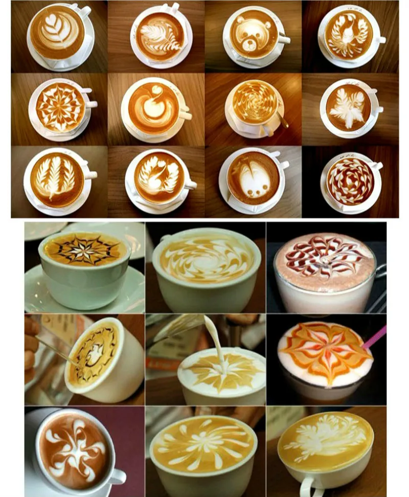 Новинка 2020 16 шт. форма для рисования кофе необычная печатная модель распыления