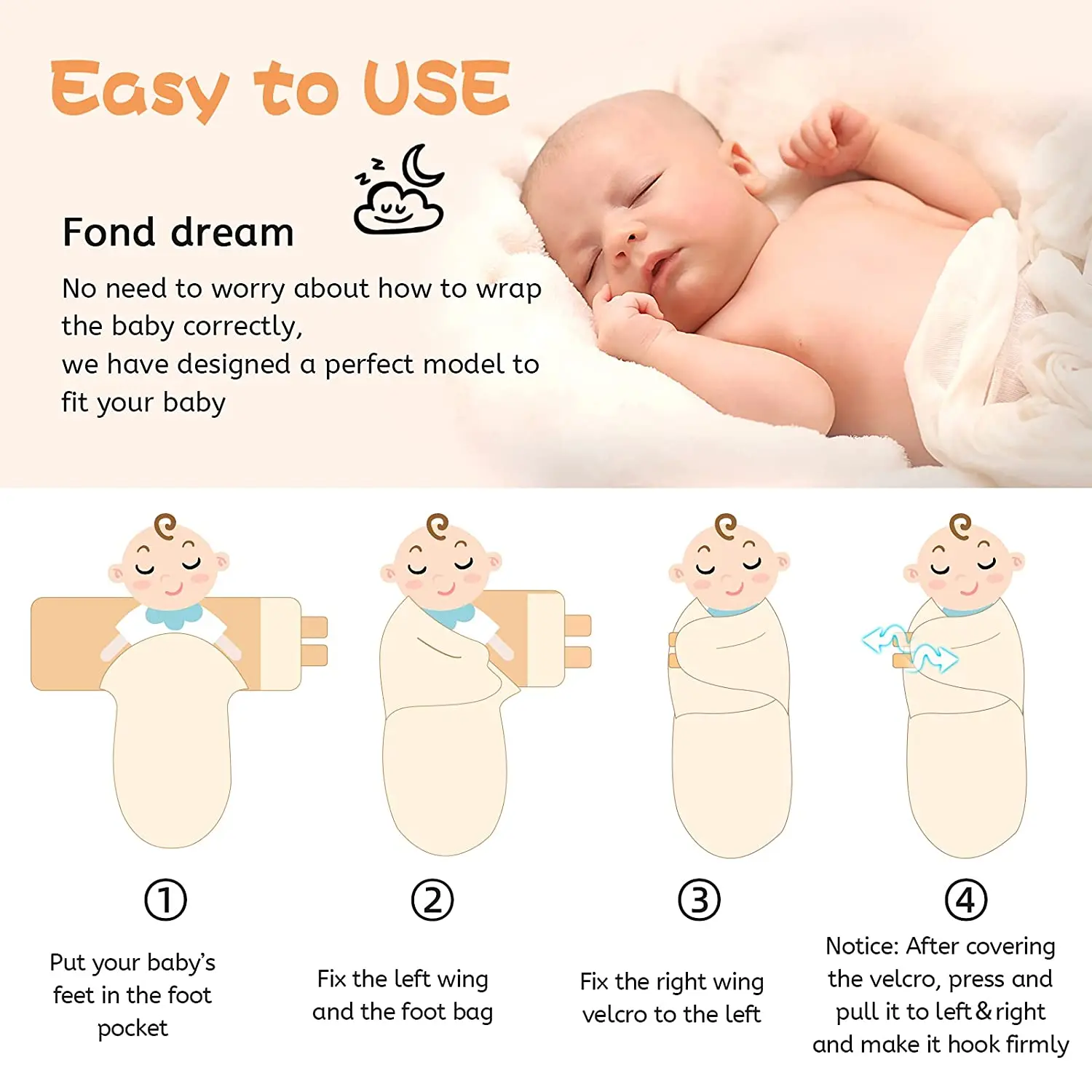 Baby Boys Girls Blanket Wrap Cotton Soft Baby Swaddle Sleeping Bag for 0-6 Months Newborns Baby Bedding Infant Receiving Blanket