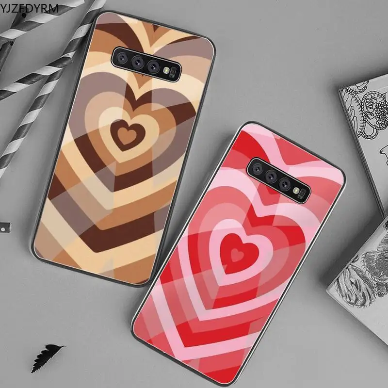 

Latte Love Coffee Heart Phone Case Tempered Glass For Samsung S20 Plus S7 S8 S9 S10 Plus Note 8 9 10 Plus