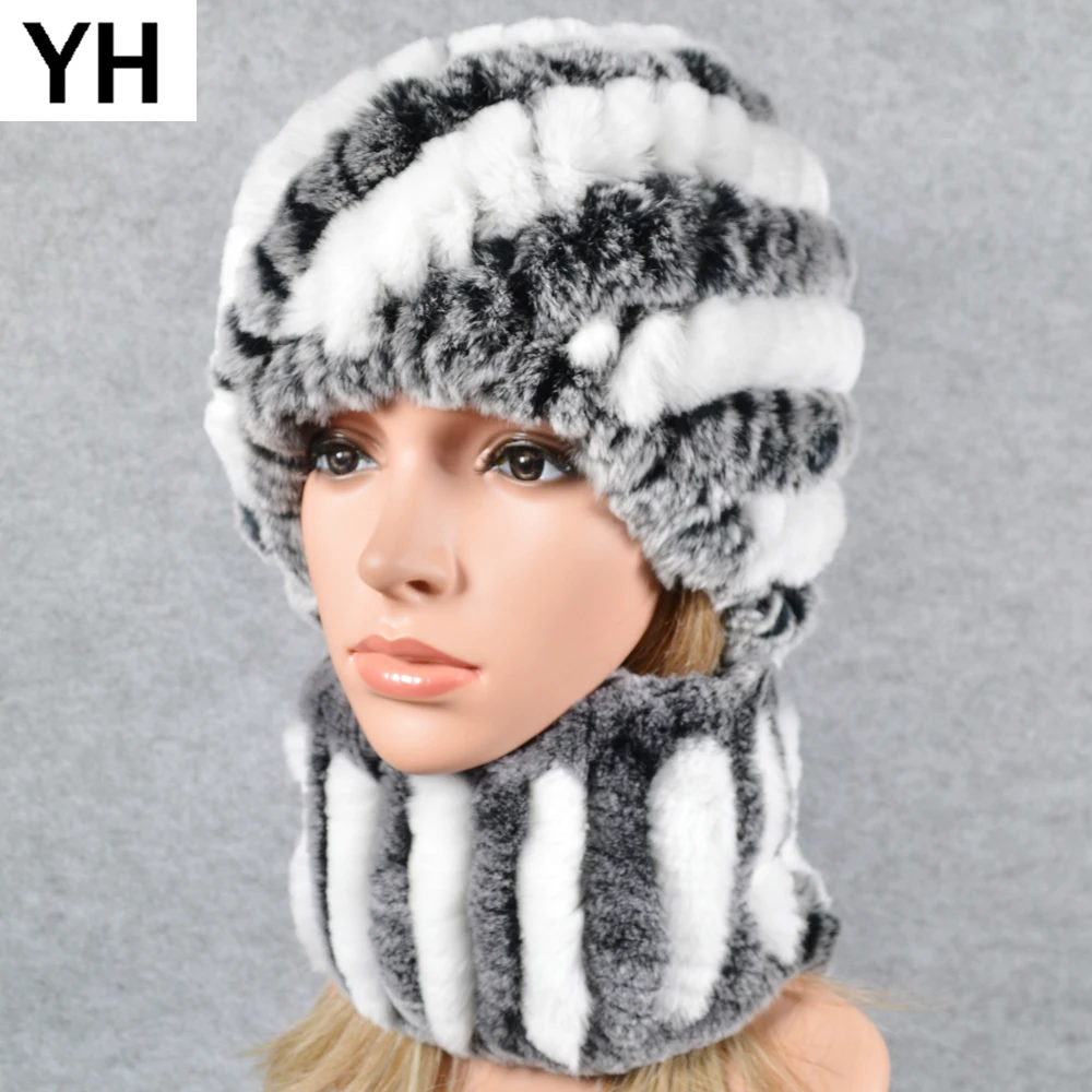Зимние уличные Женские Хорошие эластичные меховые шапки из натурального меха