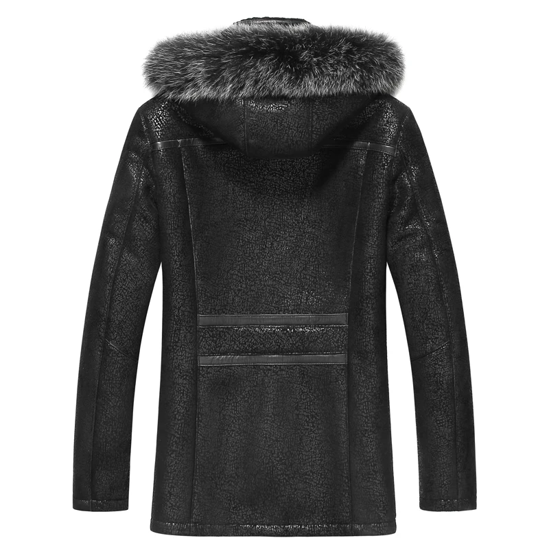 High Quality Winter Men Wool Fur coat Real Fox fur collar hooded coats men jacket real wool coloured parka | Мужская одежда