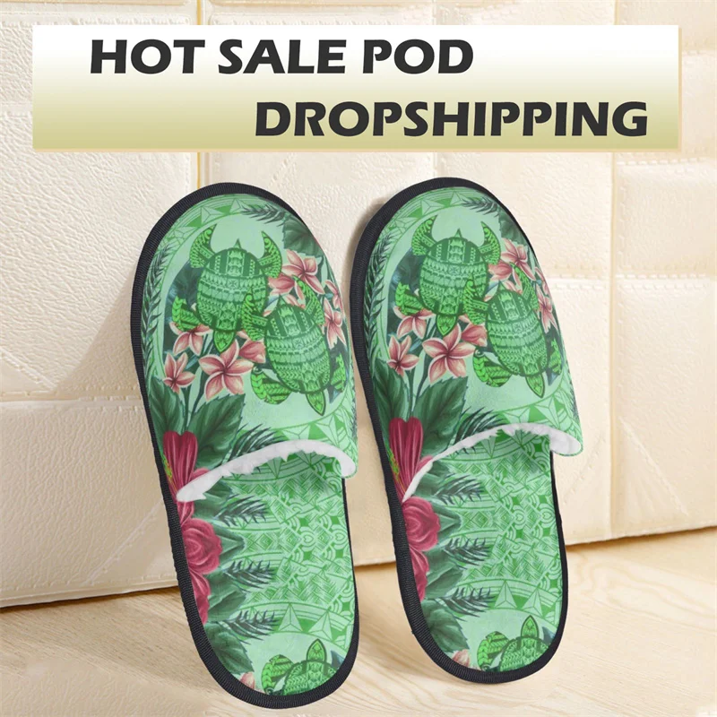 KUILIU женские зимние тапочки Бохо теплые домашние Нескользящие сланцы Гавайская