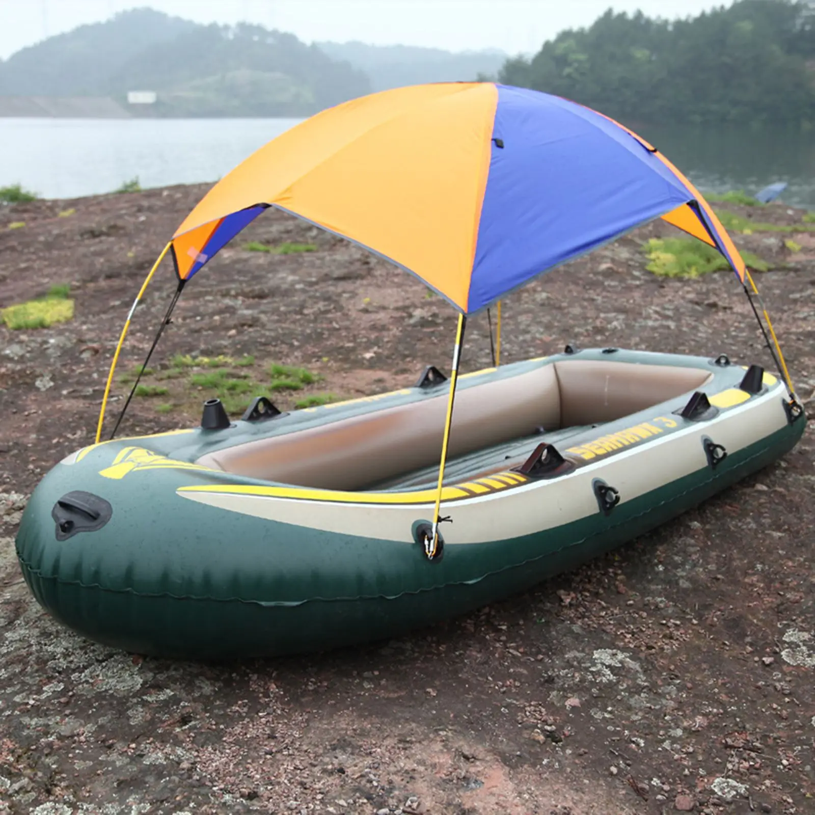 

2/3/4 Persons Boat Awning Sun Protection Rainproof for Inflatable Boat Rubber Boat strong wind resistance and stability