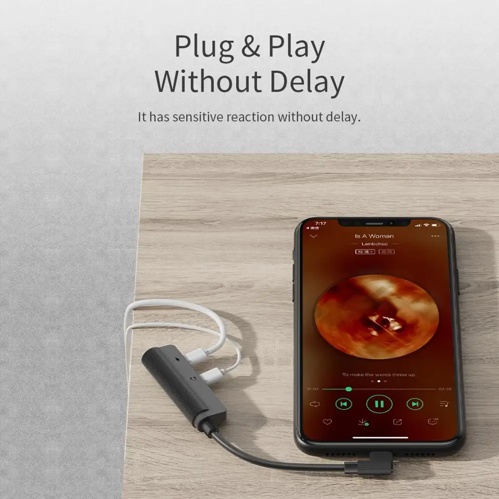 Rock for Lightning Adapter 2 in 1 Audio Charging adapter cable iPhone 11 X XS 7 8 +3.5mm 2A | Мобильные телефоны и
