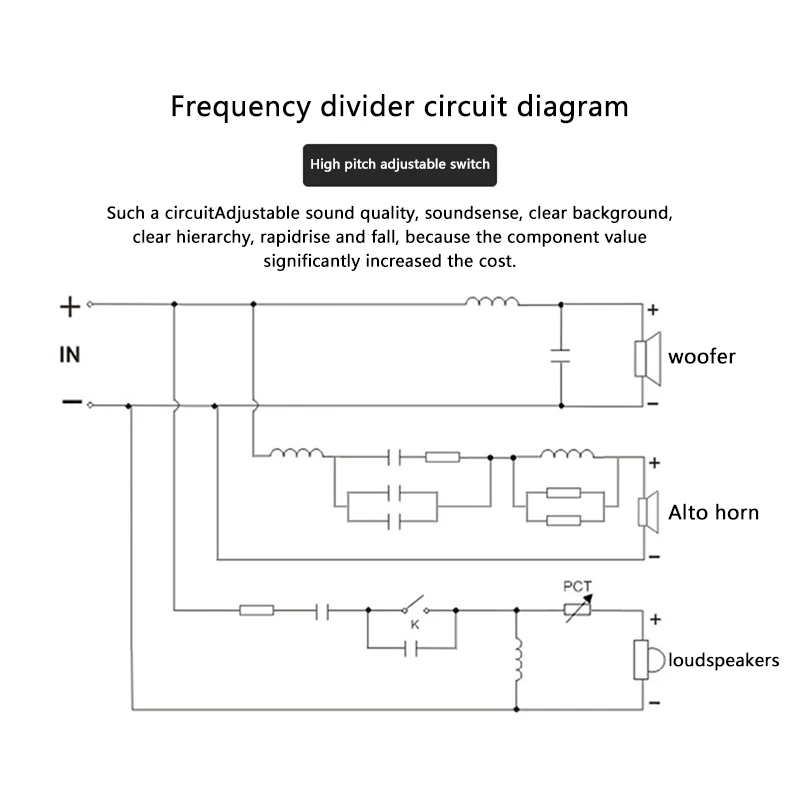 2 x 300W 3 Way High-Low 4-8 Ohm Speaker Frequency Divider Loudspeaker Crossover Filter Circuit 40Hz/20KHz | Электроника
