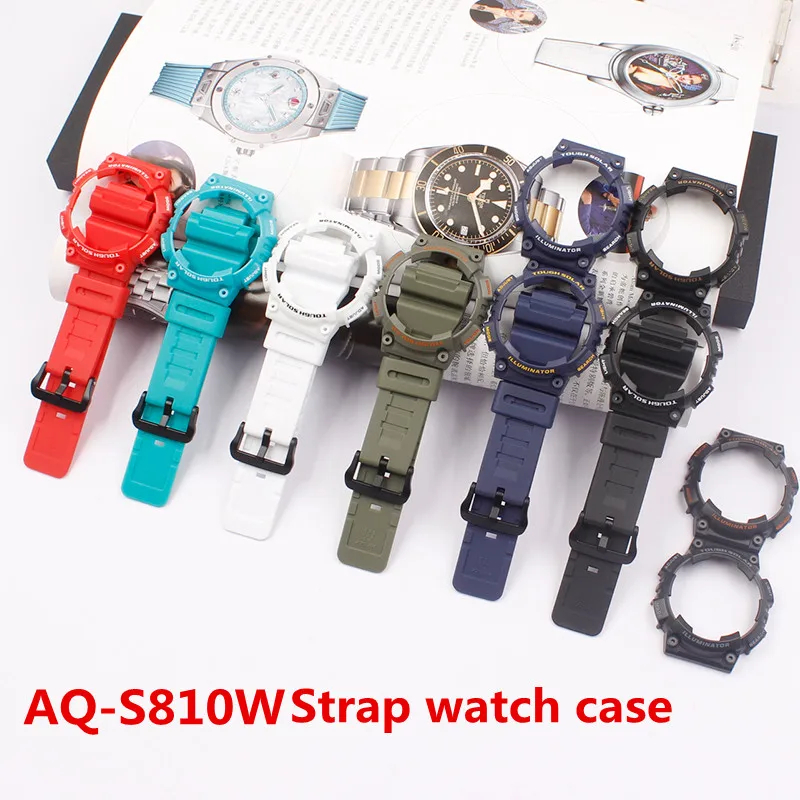 Аксессуары для часов, применимые для Casio, ремешок для часов, AQ-S810W, AQ-S810, ремешок из смолы, мужской ремешок для часов