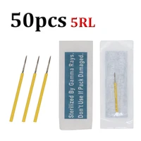 50pcs 5rl stainless steel merlin machine tattoo needles 5 pins for tattoo machine permanent makeup eyebrow and lips wholesale