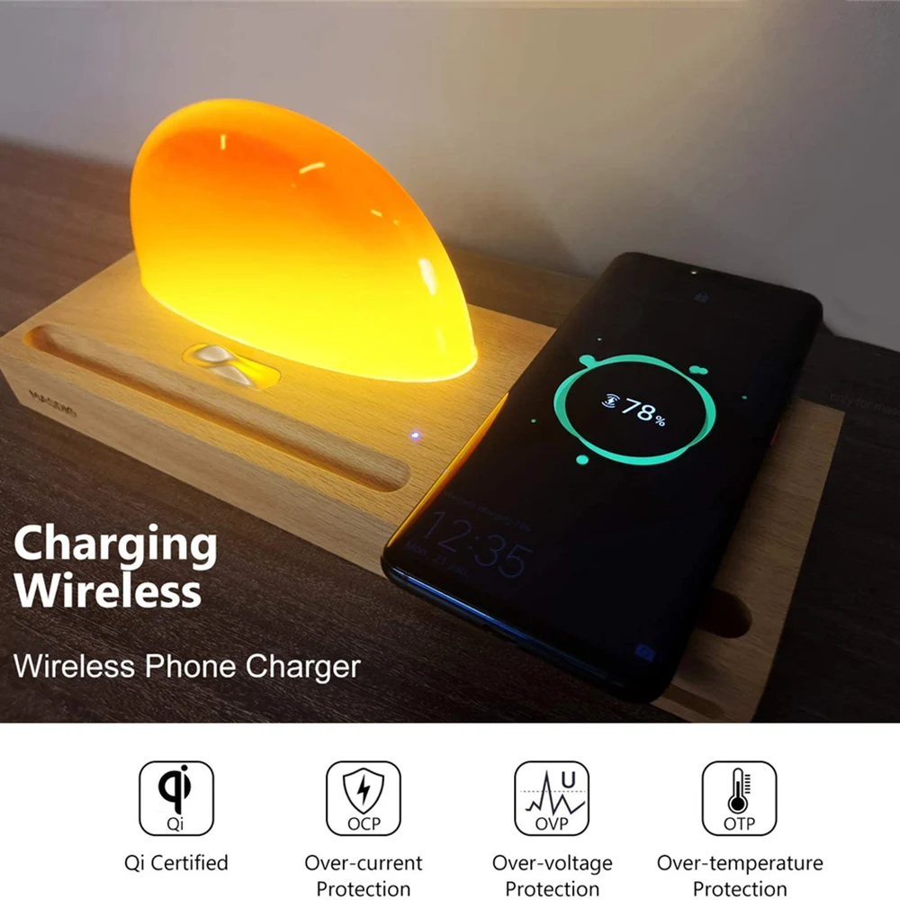 Янтарная лампа для окружающей среды беспроводное зарядное устройство