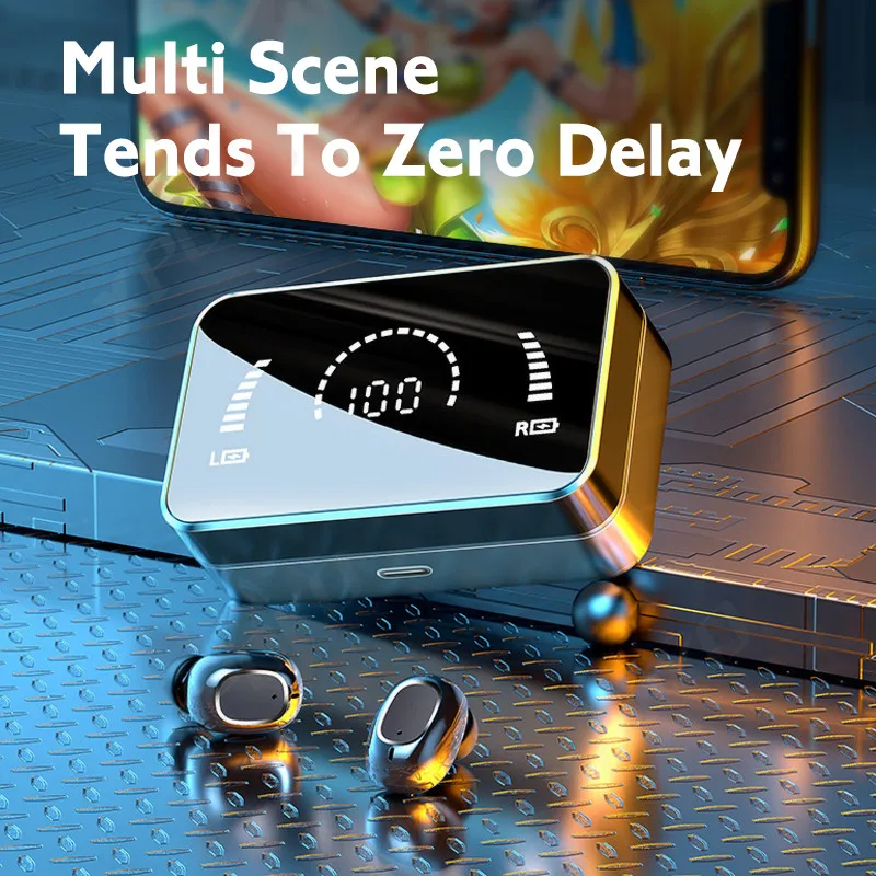 

TWS Bluetooth Earphones Mirror Screen LED Display Wireless Headphones With 3500mah Charging Box Sports Earbuds Stereo Headset