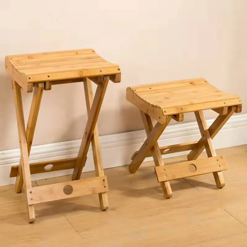 Бамбуковый складной стул портативный домашний стул из твердого дерева Maza для отдыха на природе, рыбалки, небольшая скамейка низкого уровня.