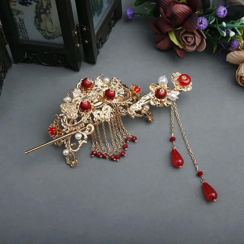 

2PCS/Set Chinese Long Hair Stick Women's Accessories Handmade Headdress Hair Pins Gift Hair Accessories