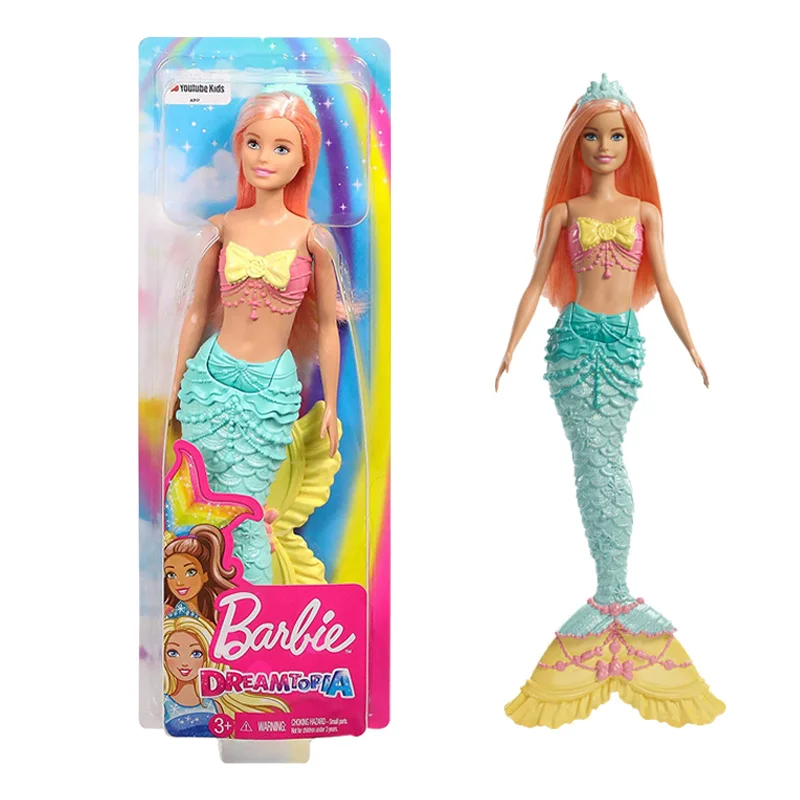 

Original Barbie Brand Fairy Tale Mermaid Dress Up Doll Girl Toys Gift Set Birthday Christmas Girls Reborn Toy Gift for Children