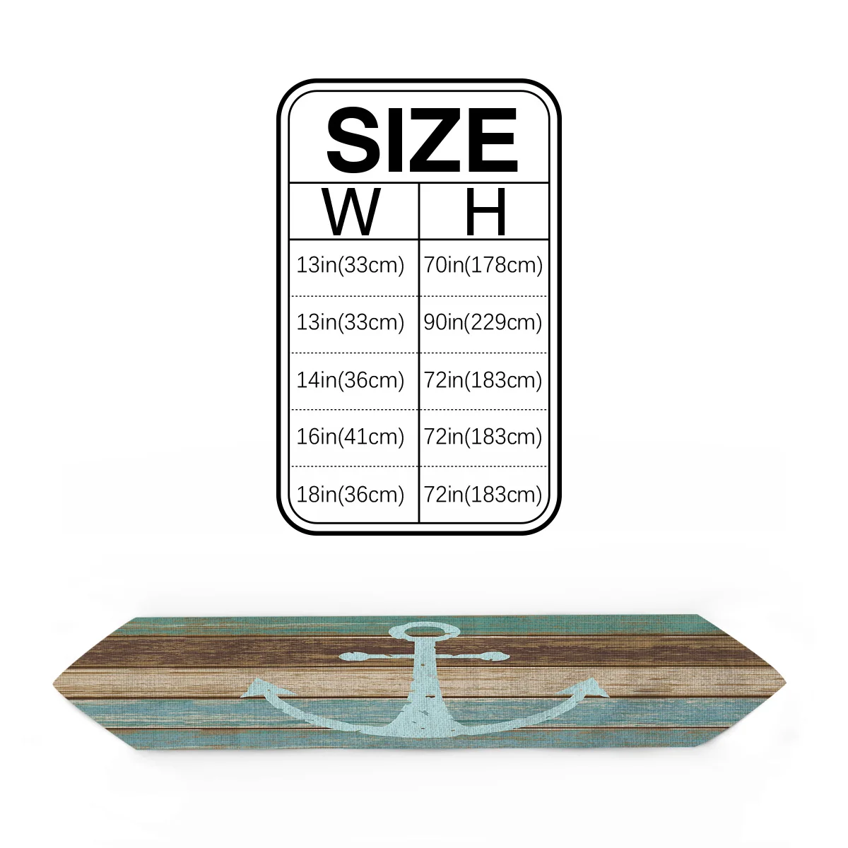 Винтажная настольная дорожка с якорем и текстурой древесины скатерти украшение