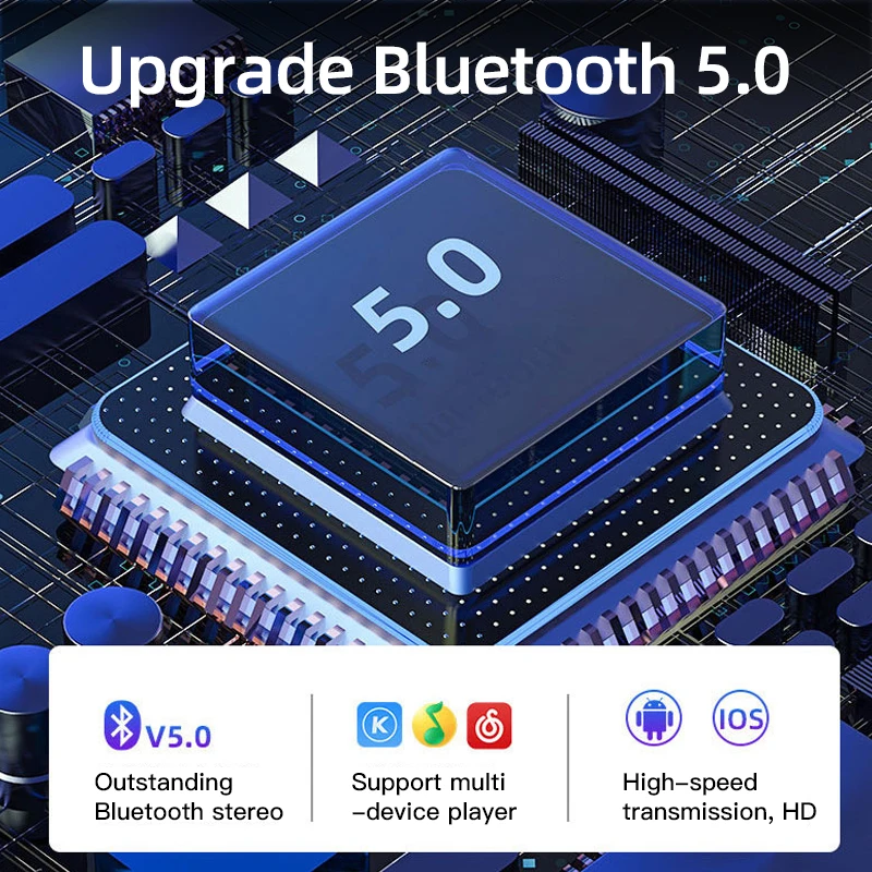 

LED display In Ear TWS Earphone round style Bluetooth V5.0 Touch Control Earbuds with ring portable Headset for android ios