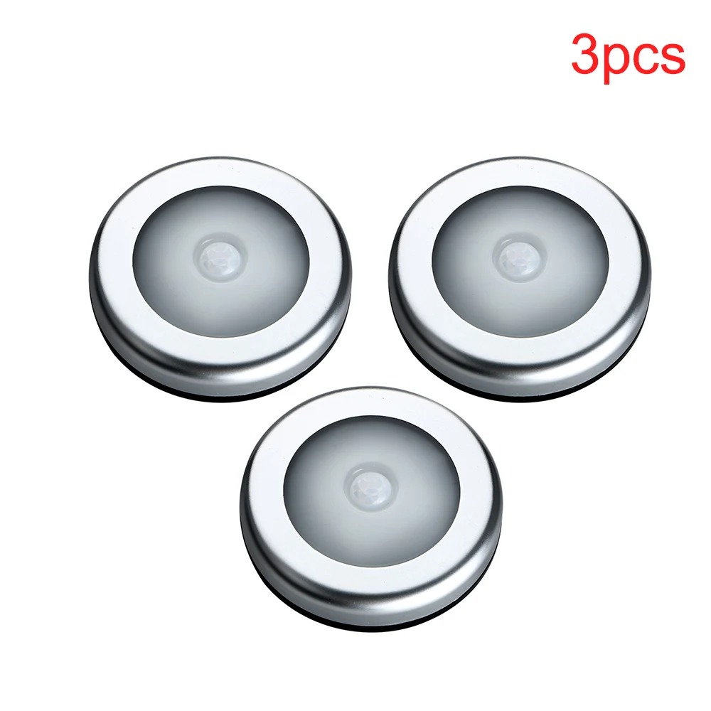 3pcs Light Светодиодный Ночной светильник, интеллектуальный магнитный беспроводной инфракрасный датчик движения, активированный Ночной светильник, Индукционная лампа для шкафа, коридора - Испускаемый цвет: 3pcs Light