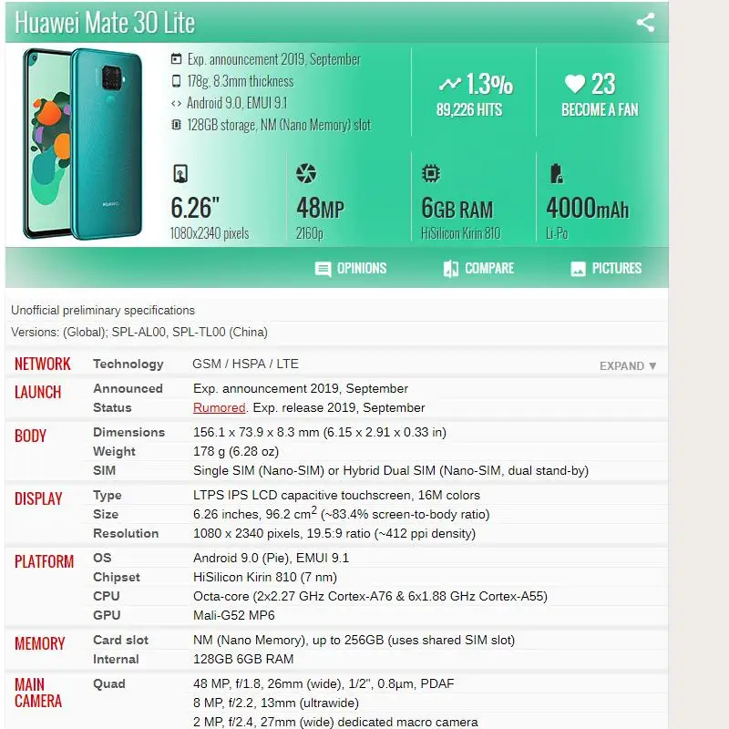 for huawei mate 30 lite mate30lite lcd display lcd screen for spl al00 spl tl00 lcd assembly touch screen digitizer phone parts free global shipping