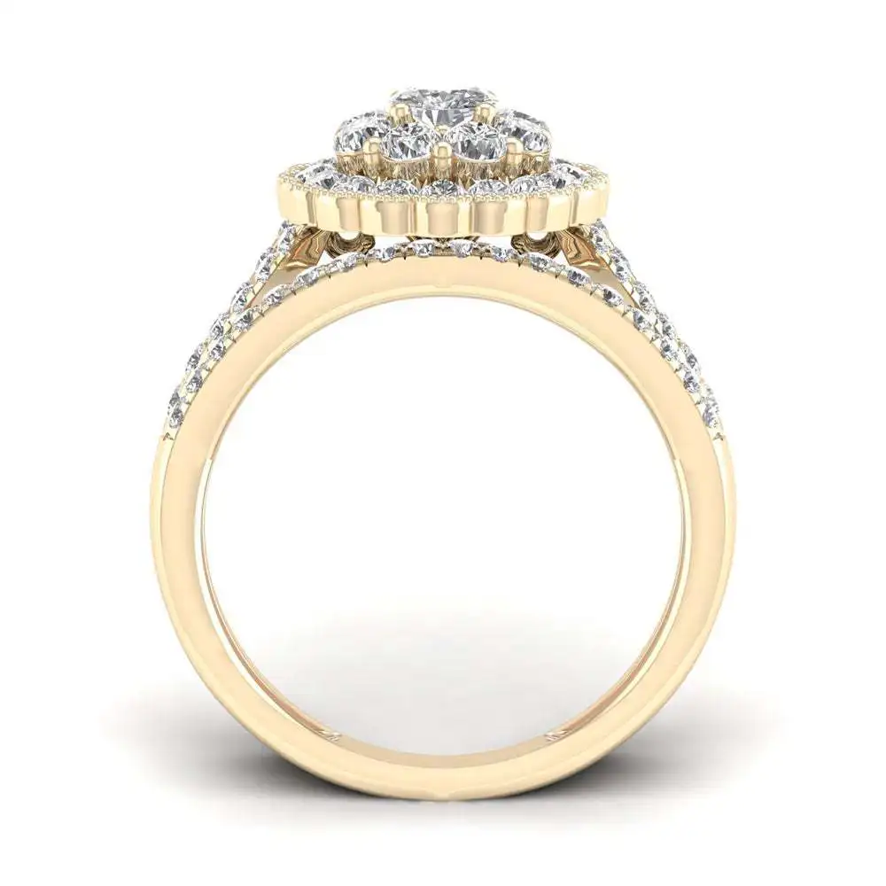 Натуральный белый 2 5 карат ювелирные изделия с бриллиантами 14K золото цвет кольцо