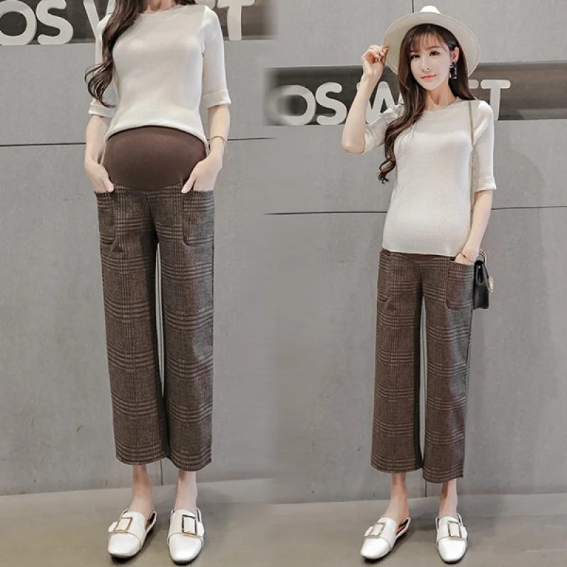 Штаны для беременных осень зима мода OL Бизнес живот брюки женщин Осень