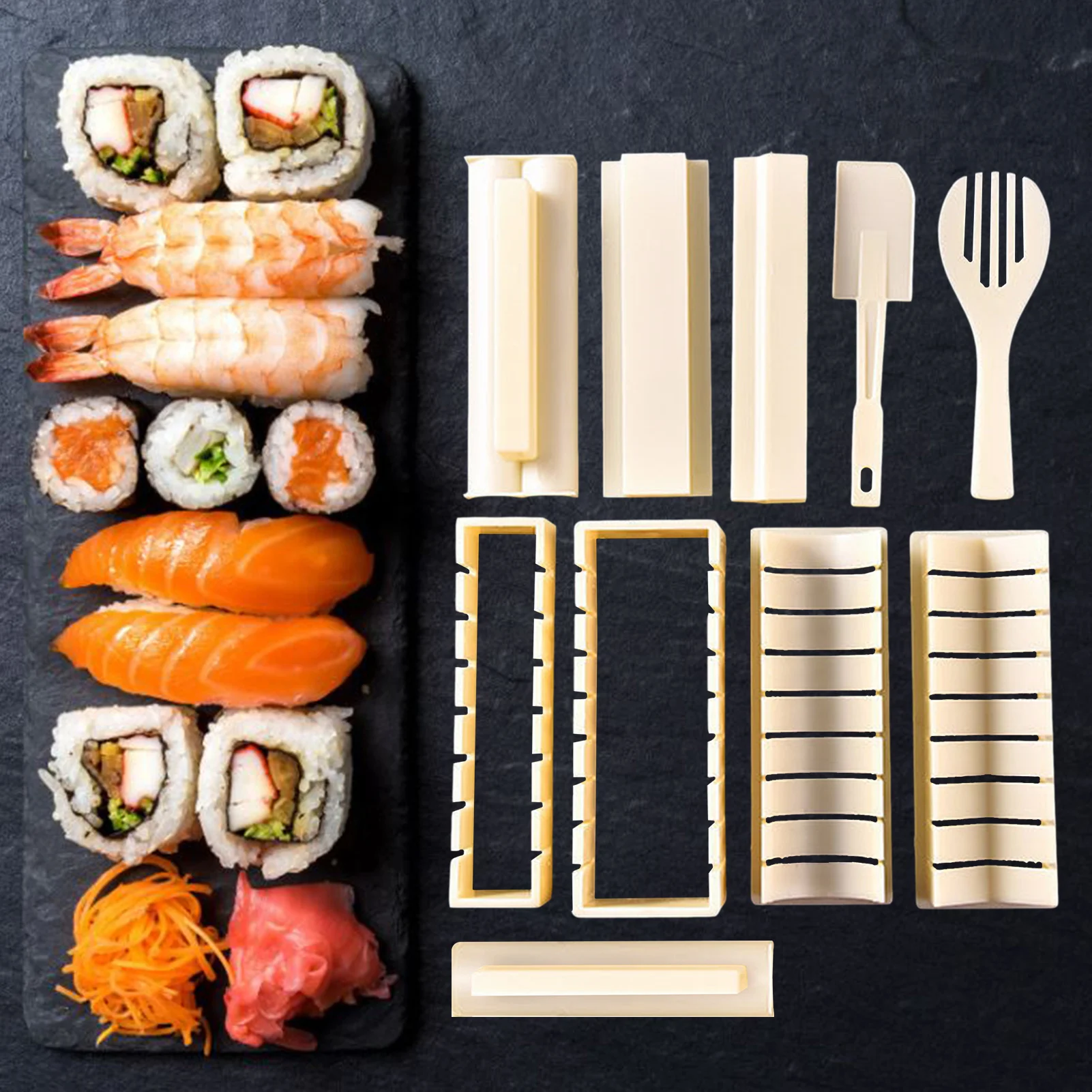 

Sushi Maker Mold Bamboo Wooden Roller Rice Sushi Machine DIY Hand Food Pressing Mold Accessories Kitchen Sushi Tool