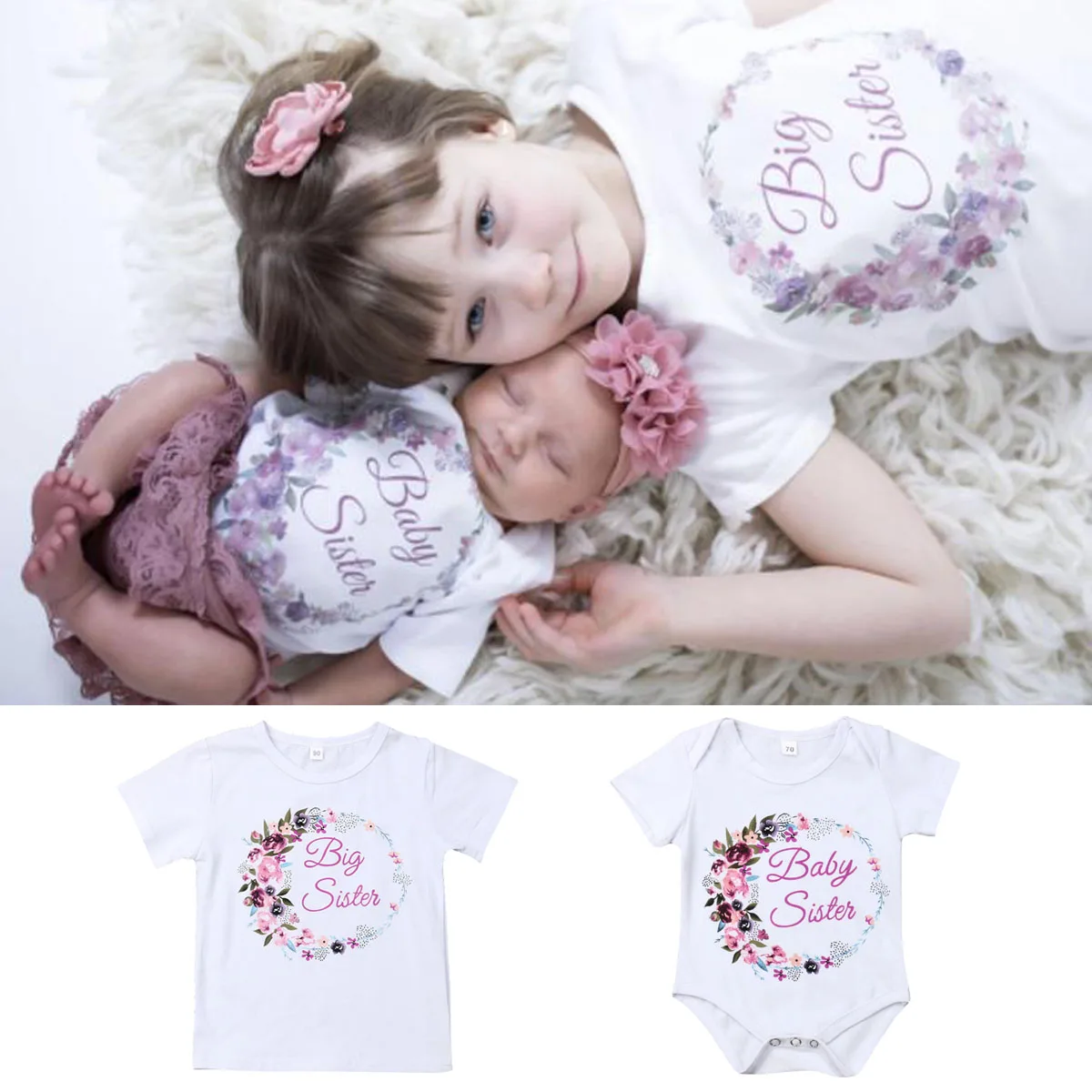Детский комбинезон для маленьких девочек боди наряд сестер футболка Топы одежда