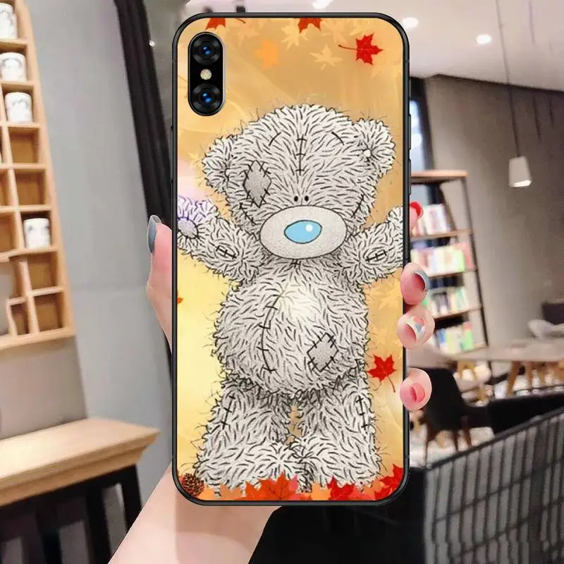 

cute embroidery bear female Phone Case For Black-Iphone 5 5s se 6 6s 7 8 11 12 X Xs Xr Pro Plus Max Mini Cover