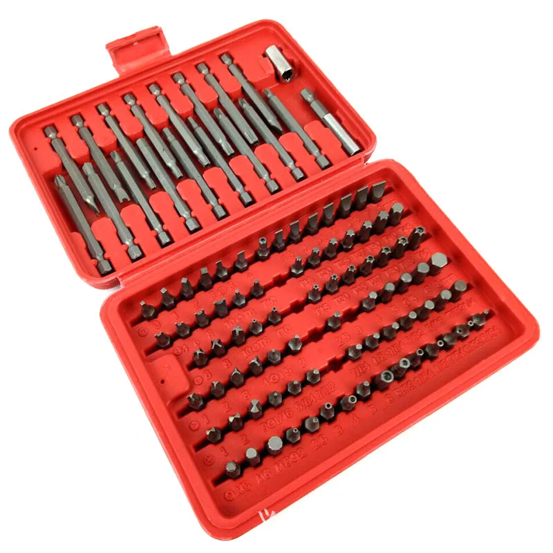 

98PCS/Set Security Bits Set Torx Star Tamper Screws Hex Key Auto Tools Slotted Tri Wing Hex Tamper Proof Locksmith Car Repair