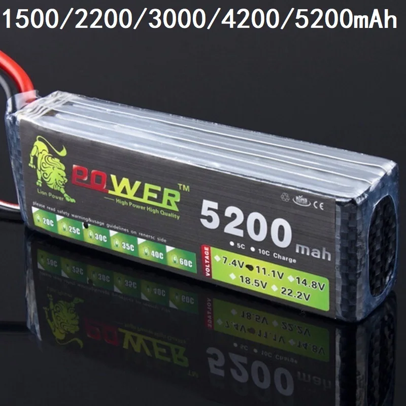 Lipo аккумулятор LION POWER 1500 мА · ч 2200 2800 3300 4200 5200 11 1 В для игрушечного автомобиля