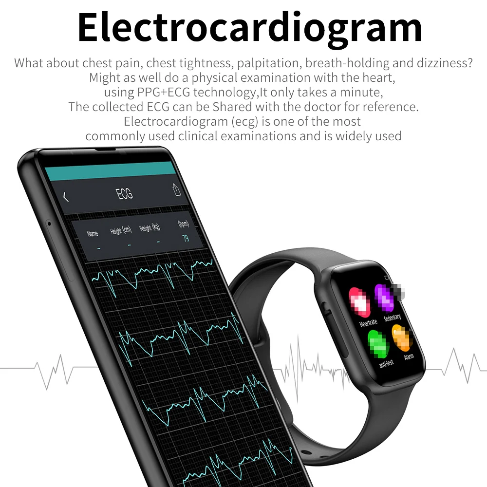 Смарт-часы VESTMADRA IWO 8 LIte с Bluetooth пульсометром ЭКГ мужские умные часы спортивные для