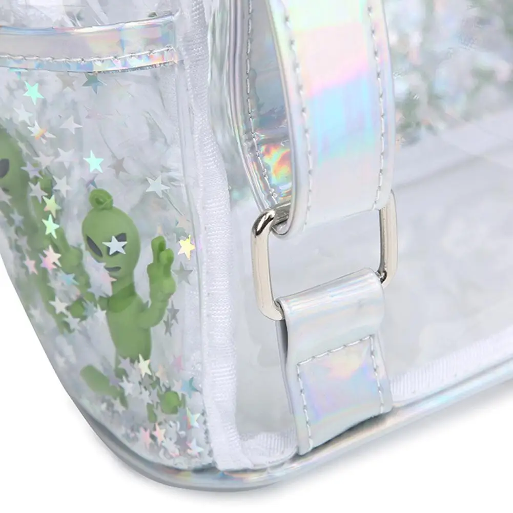 Прозрачный студенческий рюкзак свежий изолированный инопланетянин прозрачный