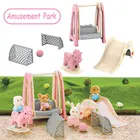 2021 Новинка 112 миниатюрные предметы с горками животные детский парк развлечений мебель для кукол семейная лесная лошадка-качалка игрушки ролевые игры
